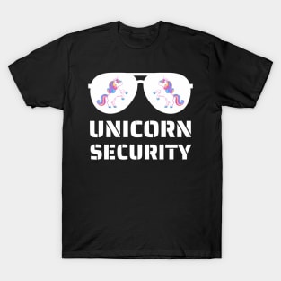 Halloween Dad Mom Daughter Unicorn Security T-Shirt